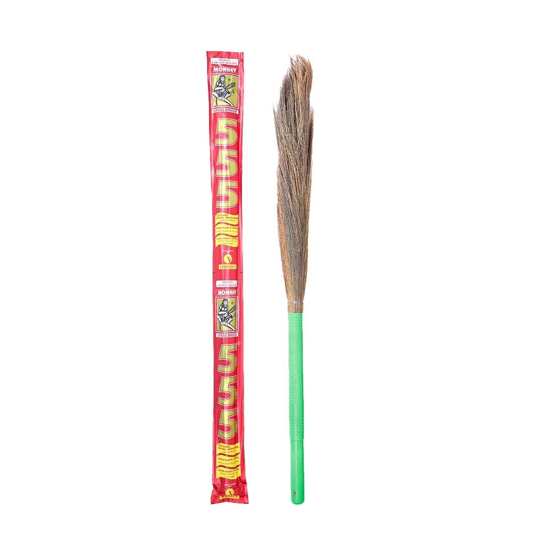 Monkey 555 Regular Grass Broom | Natural Grass Broom | Removes Fine Dust (B0BJFF9174) Amazon Price History, Amazon Price Tracker