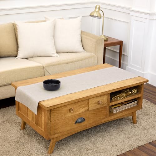 Solino Home Linen Table Runner 60 Inches - 100% Pure...