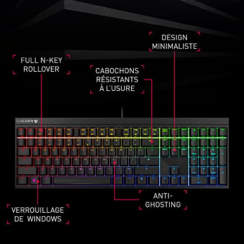 Miniatura 2 de Cherry MX 2.0S, Teclado Mecánico de Gaming con Iluminación RGB, Distribución de Teclado Alemán (QWERTZ), con Cable, Diseñado en Alemania, Switches MX Brown, Blanco