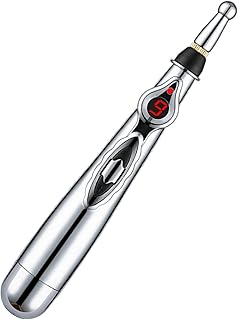 Electric Acupuncture Massage Pen Reduce Discomfort Acupoint Meridians Massager Pen Electronic Acupuncture Pen Massager Machine Acupuncture Massage Pen Tools for Back with 3 Heads