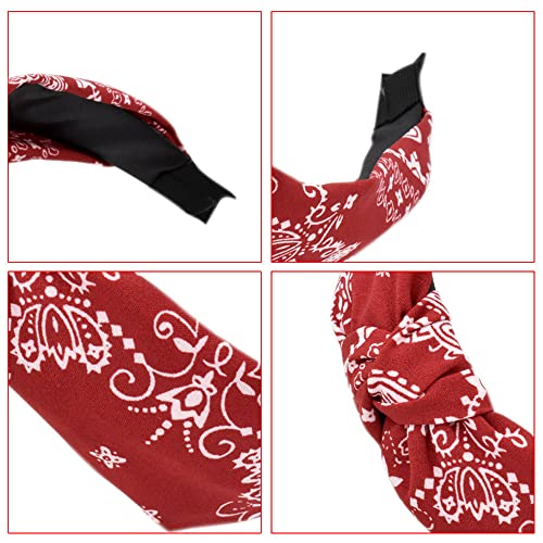 Headbands for Women Alice Bands Adult Women Boho Beauty Wide Top Knot Turban Fabric Hairband No Slip Headwear Elastic Hair Hoops Fashion Hair Accessories for Women and Girls 4Pcs - Image 3