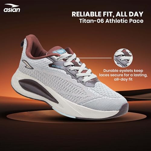 Image of ASIAN Titan-06 Men's Sports Shoes| Lightweight & Breathable Lace-Up Running Shoes | Stylish All-Day Comfort Trainers for Gym, Walking, Casual