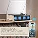 Vinyl Record Player Bluetooth Wireless Turntable with Built-in Speakers and 3 Speed Belt-Driven Vintage Phonograph Record Player