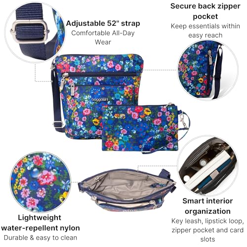 Image of Baggallini Pocket Crossbody Bags for Women 8x8 Small Lightweight Durable Water-resistant Travel Purse W /Rfid