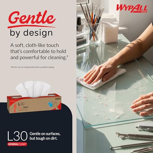 Image of WypAll GeneralClean L30 Heavy Duty Cleaning Towels, 8 x 100 Sheets (05800)