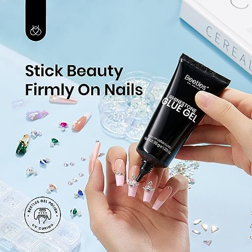 Image of Beetles Rhinestone Nail Glue Gel, Strong Hold Nail Art Adhesive for Gems