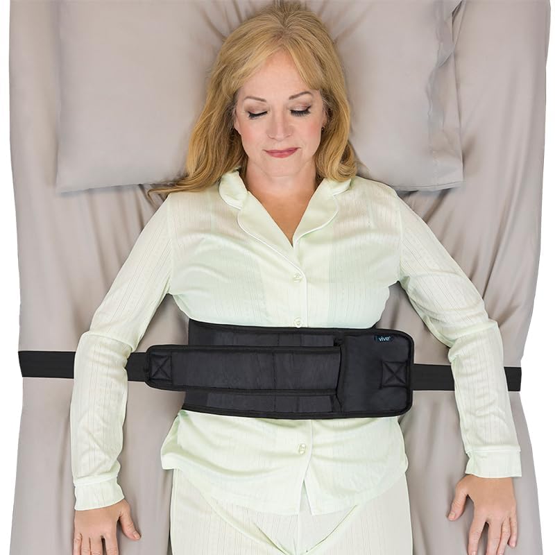 Vive Bed Restraints for Elderly Dementia Patients - Safety Belt for Wheelchair & Bed - Fall Prevention Device for Seniors - Adjustable Strap and Cushioned Waist Belt for Hospital Caregivers