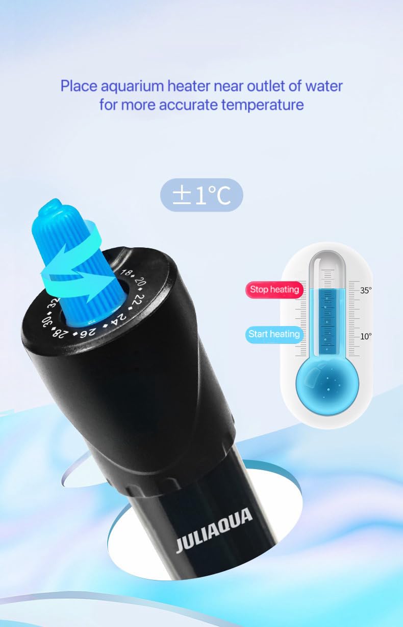 Classic Riscaldatore per Acquario per Pesci e Tartarughe Riscaldamento dell'acquario Riscaldatore Regolabile 100W