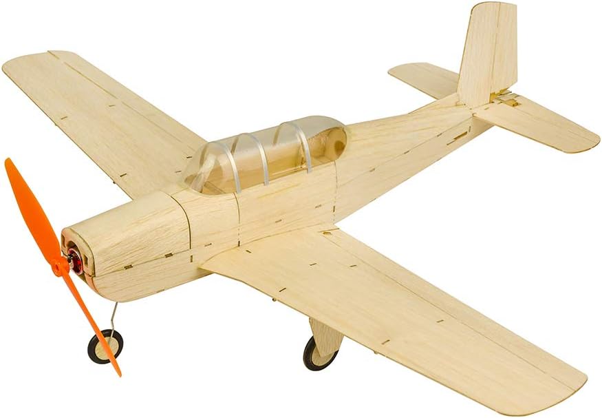Micro Indoor Balsa Electric Airplane Beechcraft T-34 470mm Wingspan Laser Cut Kit to Build for Adults (K1301)