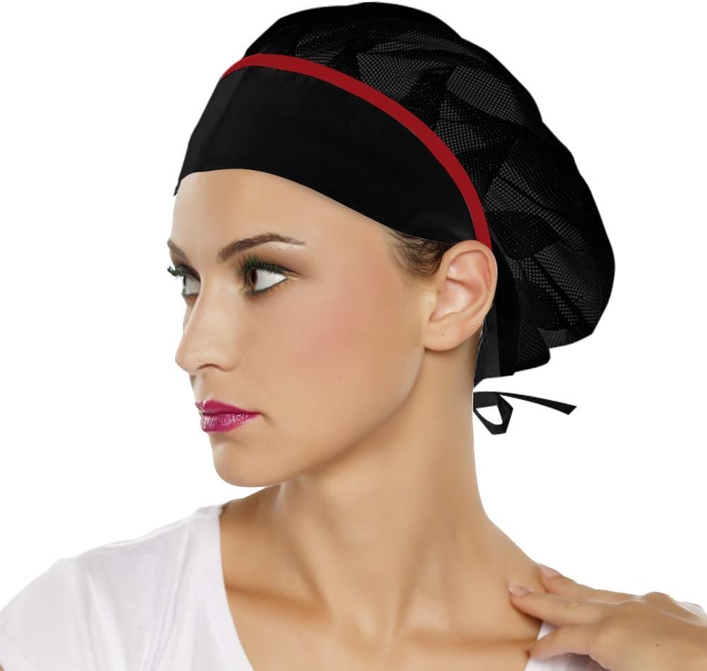 Cityelf3pcs Chef Hat Adjustable Elastic Breathable Mesh Work Cap Beanie for Kitchen Cooking Service and Other Work