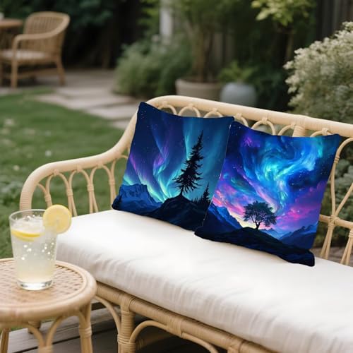 Housse coussin 35x35cm taie oreiller lin imperméable bleu - 5