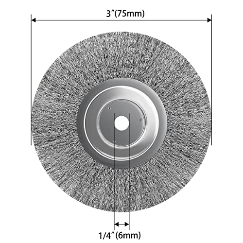 Image of 5Pcs 3 Inch Stainless Steel Wire Crimped Wheel Brush with 1 /4 inch Bore for Angle Grinder Derusting Cleaning and Surface Polishing