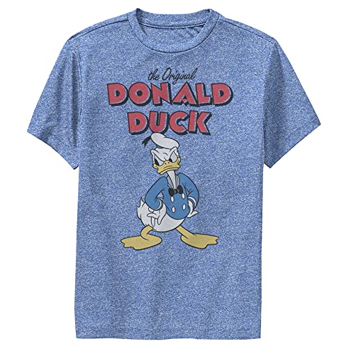Boy's Mickey & Friends Donald Duck Original Grump Performance Tee - Royal Blue Heather - X Large