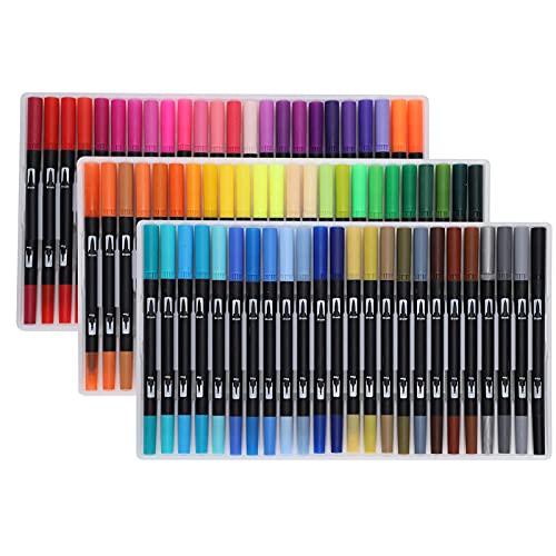 Rotuladores de acuarela de doble punta con tinta suave de gran capacidad para adultos, artistas, caligrafía, letras a mano, colorear, garabatear y escribir
