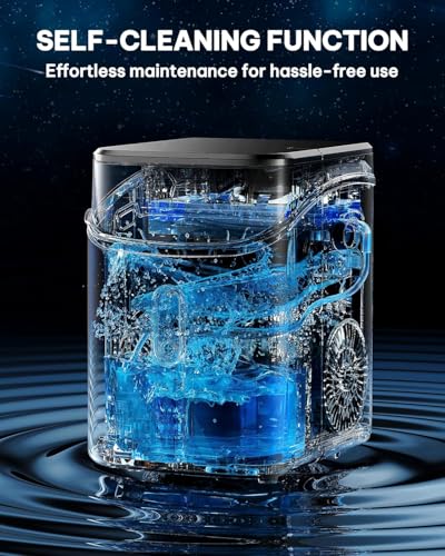 Image of Silonn Nugget Ice Maker Countertop-Soft Chewable Pebble Ice Machine with One-Click Operation & Self-Cleaning Function, 33lbs Ice Per 24 Hours, Stainless Steel Design for Home, Kitchen & Bar