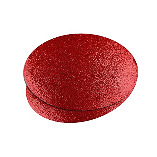 YöL 6 Placemats Set Christmas Red Glitter Oval Festive Xmas Table Home Decor Party Tableware Christmas Decorations