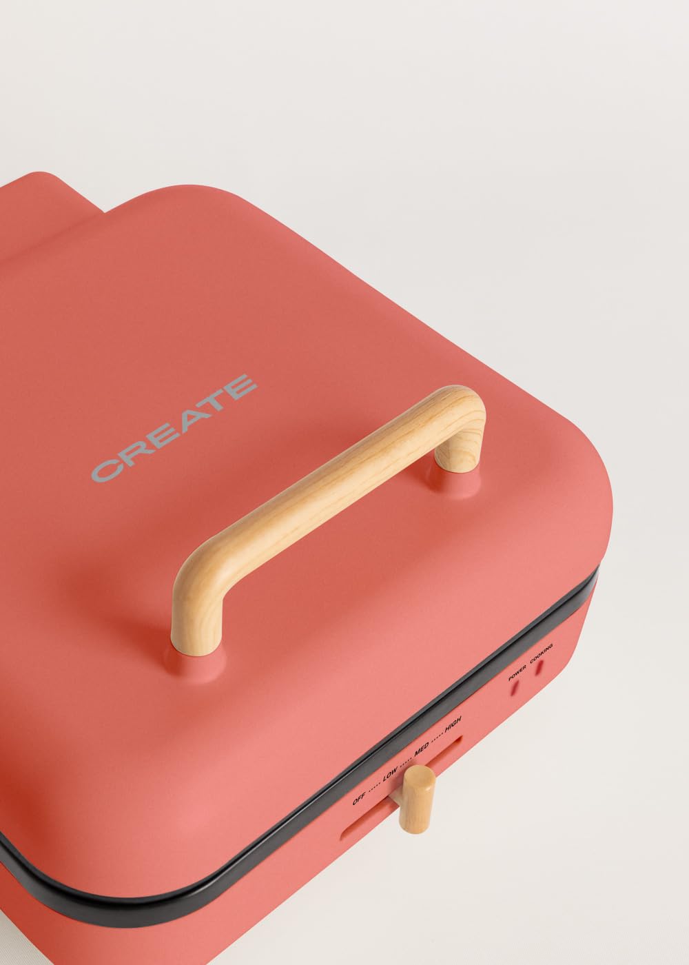 CREATE/STONE STUDIO PRO/Grill multifunzione con apertura 180º terracotta/Controllo temperatura, rivestimento antiaderente, vaschetta raccogligocce, manico a tocco freddo, 1400W