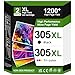 305XL Ink Cartridges Black and Colour Replacement for HP 305 Ink Cartridges for HP 305XL, Printer Ink 305 XL for DeskJet 2710e 2700 2720e 2800e 2820e 2810e 4120e Envy 6000 6020e 6032e 6010e 6030e