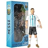 Megableu - Figurine Foot Messi - 20 cm - Grande Figurine Footballeur Réaliste & Articulée - Licence Officielle -10 Points d’Articulation - Jouet Football Equipe Argentine - Idée Cadeau Fans Messi