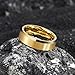 King Will 7mm Basic Tungsten Rings For Men Gold Wedding Band Polished Edge Brushed Matte Promise Ring Comfort Fit (Size 9)