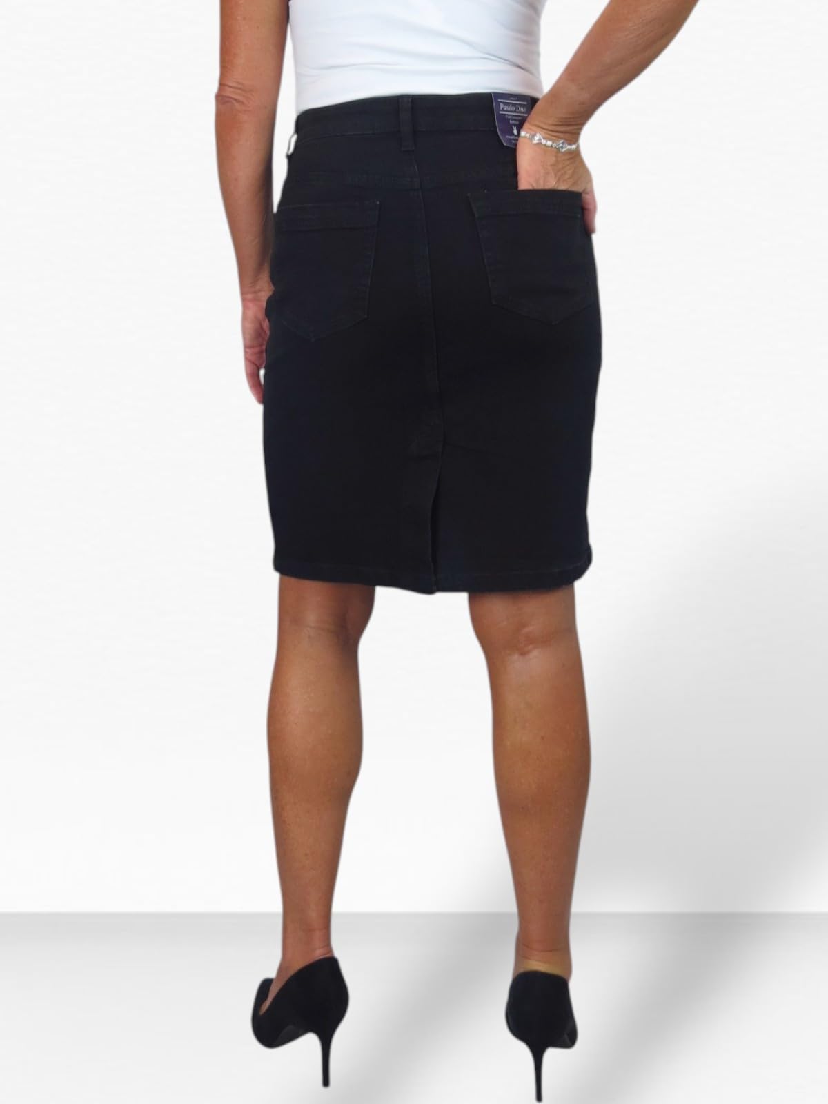 Damen-Stretch-Denim-Jeansrock, Knielanger Bleistiftrock Für Damen 36-48