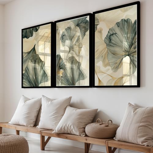 Image of NoWorries Modern Portrait Art & London Floral Wall Frames Paintings | Chelsea & Covent Garden Botanical 300 GSM Premium Prints | Stylish Home Decor for Living Room, Office & Bedroom | Synthetic Wooden Wall Art Frames (Set of-3) (BLACK, ART-12, 10X13INCHES)