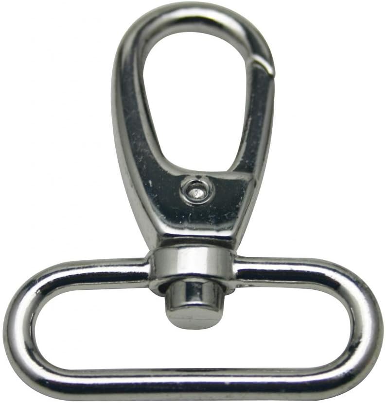 Generic Metal Silvery Lobster Clasps 1.5 Inches Inside Diameter Oval Swivel Trigger Clips Hooks for Purse Bag Straps Pack of 6
