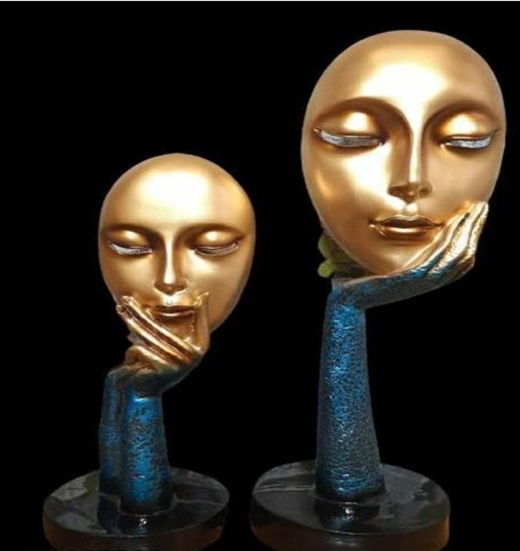 Buy Golden Thinking Lady Face Statue Home & Office Décor Table Decor