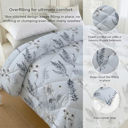 Image of AYKA Reversible AC Comforter 150 GSM Microfiber Summer Blanket Single Bed (60x90 Inches) | Eden Leaves Design Cooling Quilt for AC Room | Soft Breathable Duvet Green & Pink