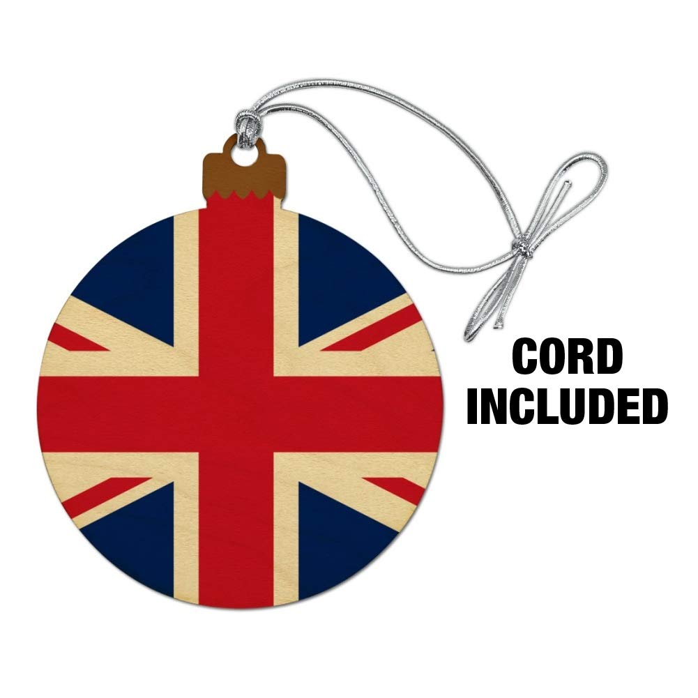 GRAPHICS & MORE United Kingdom Great Britain Union Jack Country Flag Wood Christmas Tree Holiday Ornament