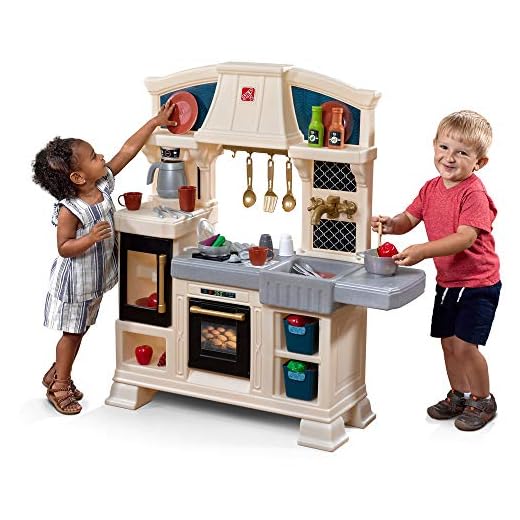 Step2 Classic Chic Play Kitchen | Toddler Kitchen Playset with Accessories & Stool (Amazon Exclusive)