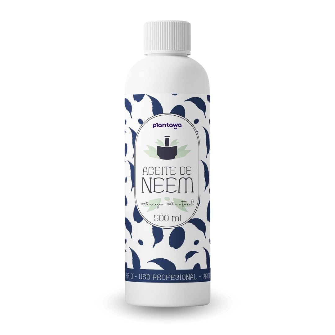 PLANTAWA Aceite de Neem 500 ML Máxima Concentración | Acción Preventiva Eficaz contra Plagas. Natural y Sostenible | Aceite de Nim Prensado en Frío
