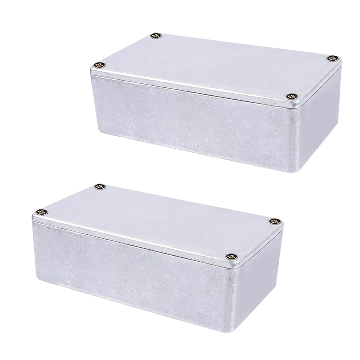2 Pièces 1590N1 125B Boîtier de Pédale d'effets pour Guitare Boite en Aluminium Moulé Sous Pression Stomp Effet Boîtes Projet Électronique étanche Avec Vis 122mmx66mmx39,5mm