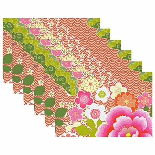 Sets de table fleurs de cerisier antidérapants et thermorésistants - 6
