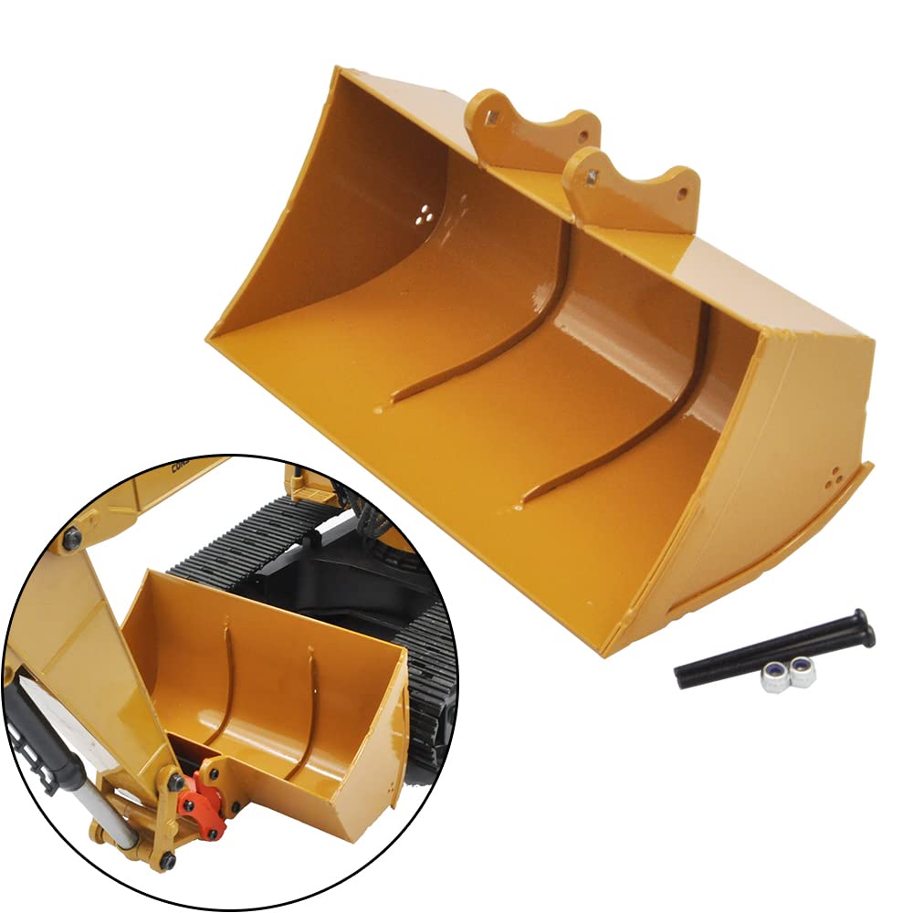RC-Zubehör for HUINA 1550/1580/ 1592/1594/ 1593 Große Schaufel Metall Grabenräumung for 1/14 RC Bagger Breite Schaufel Zubehör(Big Bucket)