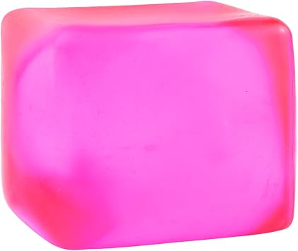 MEIEST Giant Stress Cube - 3.15" Cube-Sensory Fidget Squeeze Toy with Super Solid Squish-Slow Rising Ice Cube Stress Balls-Stress Relief Hand Toy Red