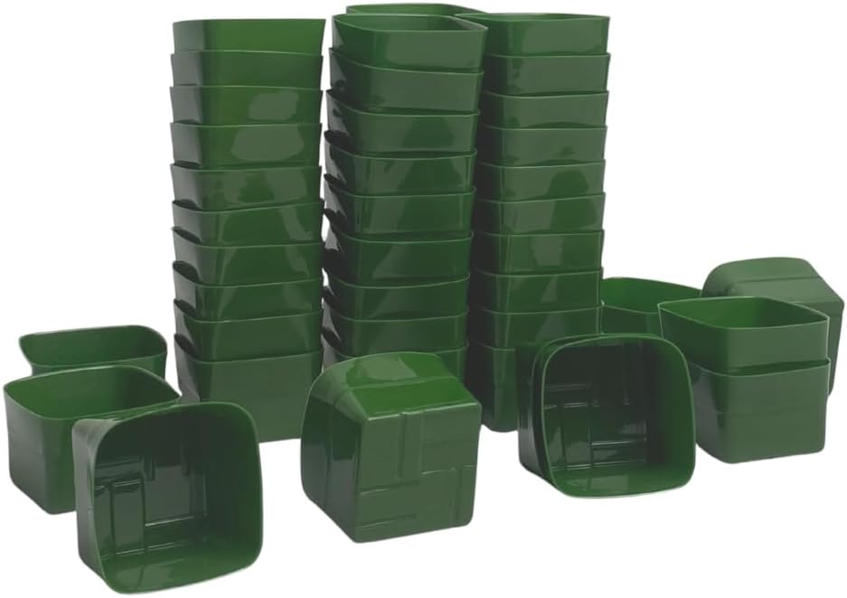 Kratong Bai Toey Cups – 100 Pack – Square PP Steaming Dessert Cups, Banana-Leaf Style, Food-Grade & Heat-Resistant, Ideal for Thai Desserts & Bakery Use (1.57 In)