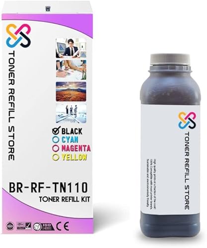 Toner Refill Store Kit de repuesto de tóner compatible para impresoras Brother TN110 TN110BK funciona con impresoras Brother DCP-9040Cn 045Cdn,