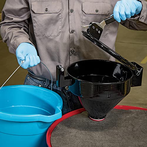 Image of PIG Drum Funnel | Burpless Steel Drum Funnel | for 20 to 55 gal. Plastic or Steel Drums w / 2 inch NPT | Black | DRM1125-BK-NPT