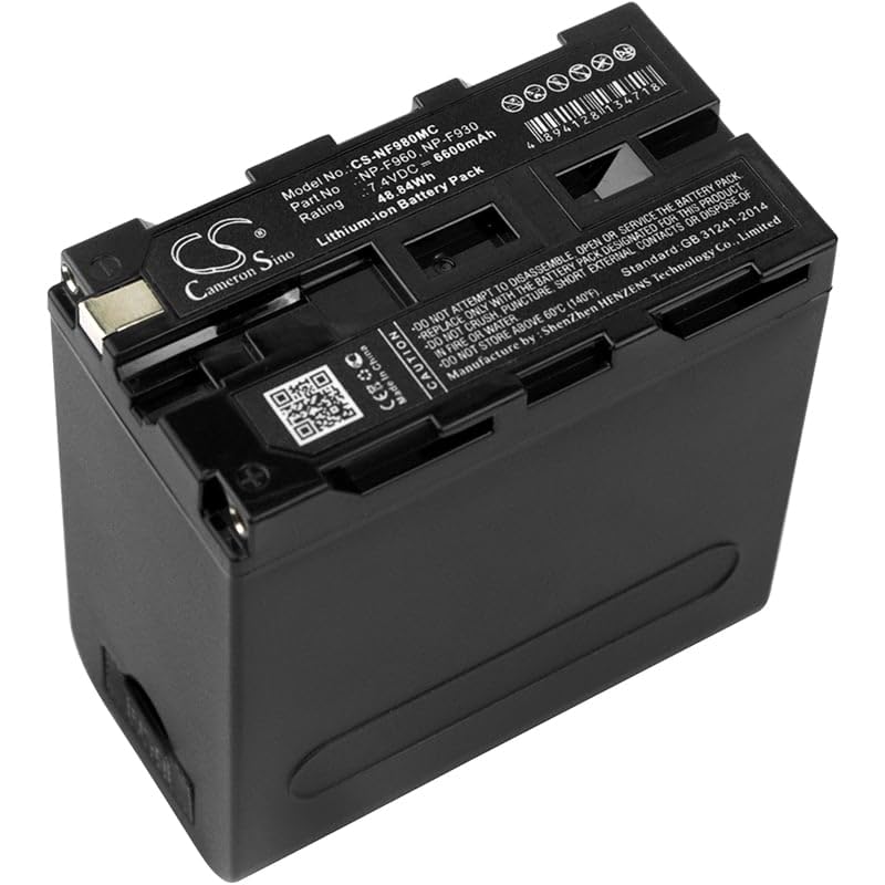 Batteria di ricambio da 6600 mAh per Sony CD-RV100, CCD-RV200, CCD-SC5, CCD-SC5/E, CCD-SC6, CCD-SC65, CCD-SC7, CCD-SC7/E, codice articolo: NP-F970, NP-F970/B, NP-F975, XL-B2, XL-B3
