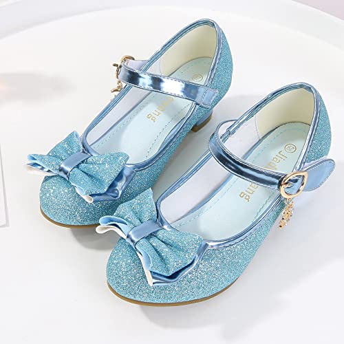 AnFeng Girls Sandals Princess Shoes Fish Mouth Open Toe Flower Shoes Hollow Flower Shoes Sandals Soft Sole Gold Princess Sandals (Blue, 31)2