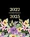 2022-2025 Monthly Planner: Four Years Monthly Planner Calendar Schedule Organizer January 2022 to December 2025 (48 Months) With Federal Holidays and inspirational Quotes (Floral & Black Cover)