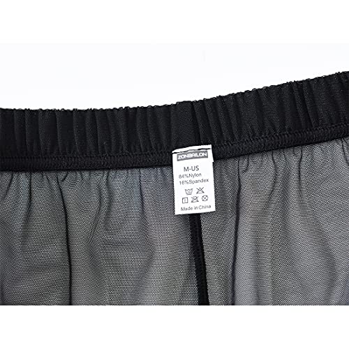 Sexy Men's Underwear Transparent Thin Mesh Sleep Bottoms Nylon Casual Loose See Through Pajamas Home wear Boxer Shorts4