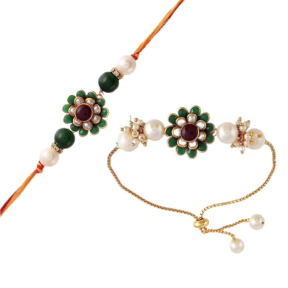 CraftVatika Unisex Adult Rakhi Pearl Set Of 2 Rakhis Family Combo 2 Bhaiya | Bhaiya Bhabhi Lumba Rakhi Wristband Rakhi For Brother | Rakhi For Bhaiya Bhabhi (B0CD2K2XHN) Amazon Price History, Amazon Price Tracker