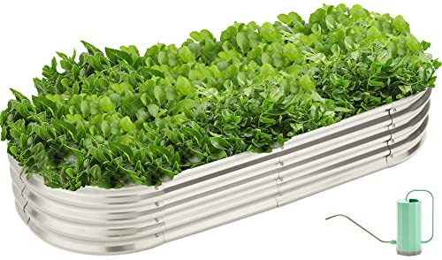 6' X 2.5' Metal Oval Raised Garden Bed Planter With Long Spout Watering Can (1 Pk) #TOP4