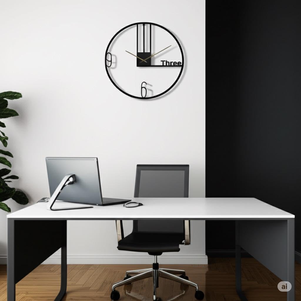 Modern Wall Clock - Silent, Non-Ticking Decorative Timepiece for Home & Office (Modern Minimalist Design)