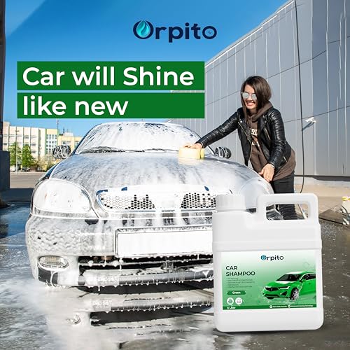 Image of Car Shampoo 5L Multi Fragrance | High Foam Car Wash Liquid | Deep Cleaning Formula | pH Neutral Paint Safe | Removes Dust & Grime | Glossy Finish Wash (1, GREEN)