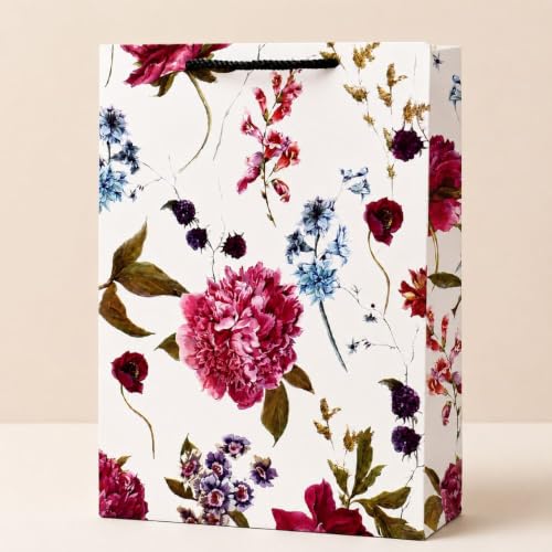 Image of Arrow Paper Products Alekhya Design Paper Gift Bags for Return Gift, Small Presents, Weddings, Birthday, Holiday Presents, Multicolor(20.32 x 7.62 x 27.94 Cm, Pack of 10)