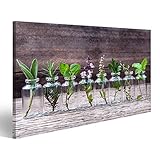 Expédition rapide et sûre islandburner Tableau sur toile Bouteille d\'huile essentielle à base de plantes Basilic Romarin Origan Sauge Persil Thym Peintures Impressions murales Décoration murale