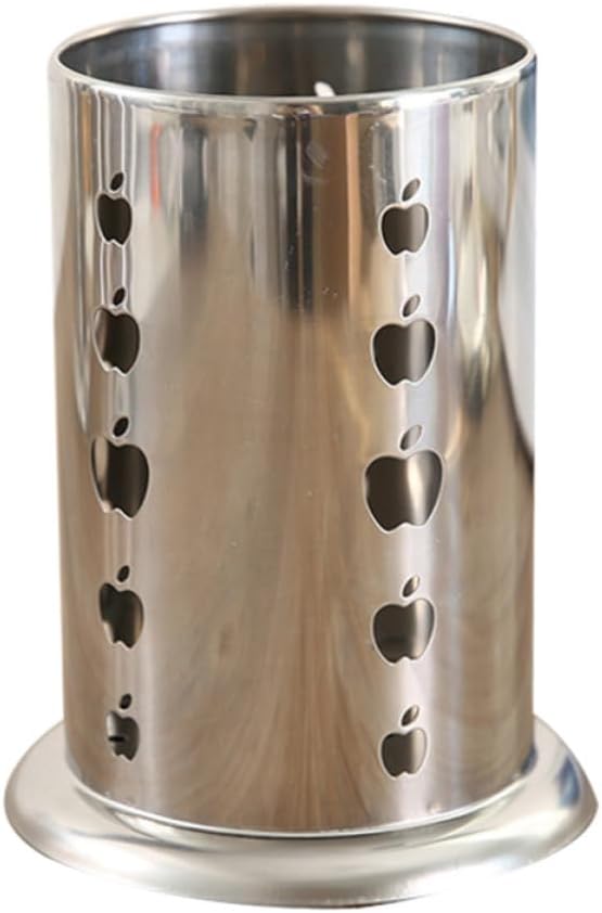 Stainless Steel Chopstick Holder with Drain Holes for Countertop Storage